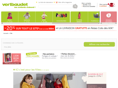 Vertbaudet vente en ligne Vertbaudet - Toute la mode pour les filles
