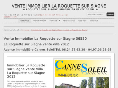 Immobilier La Roquette sur siagne  Vente immobilier La Roquette sur siagne 