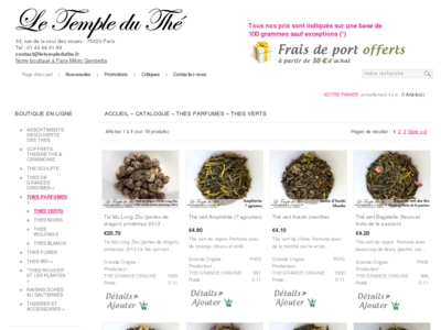 Le TEMPLE du THE Comptoir de Thé en ligne Acheter du thé à Paris