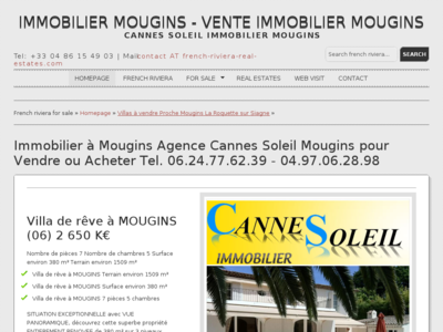 A Vendre liste des villas sur Mougins Immobilier Mougins - Vente Villas Mougins