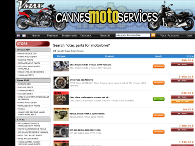 CannesMOTOServices Yamaha VMAX MT01 motorcycle OTEC Parts for Motorbike OTEC Billet Parts